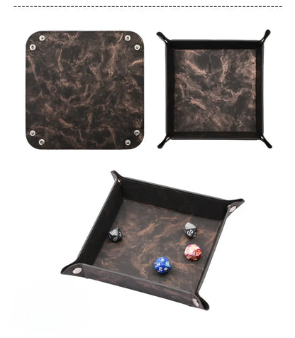 Marble Design Leather Dice Tray