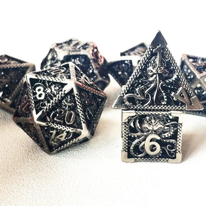 Hollow Metal Octopus Dice Set - What The Funk