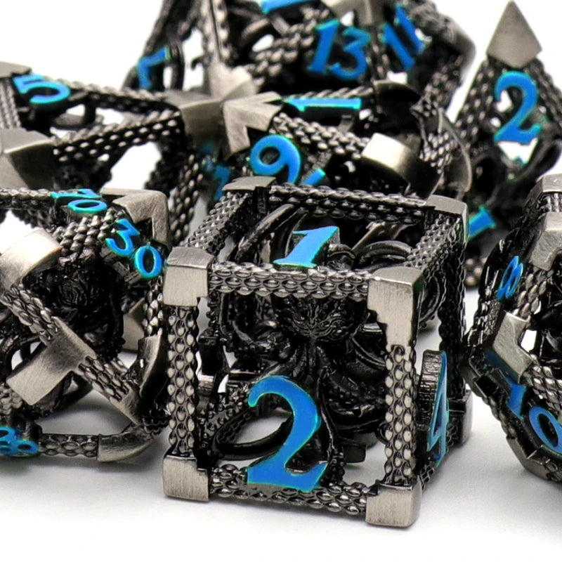 Hollow Metal Octopus Dice Set - What The Funk