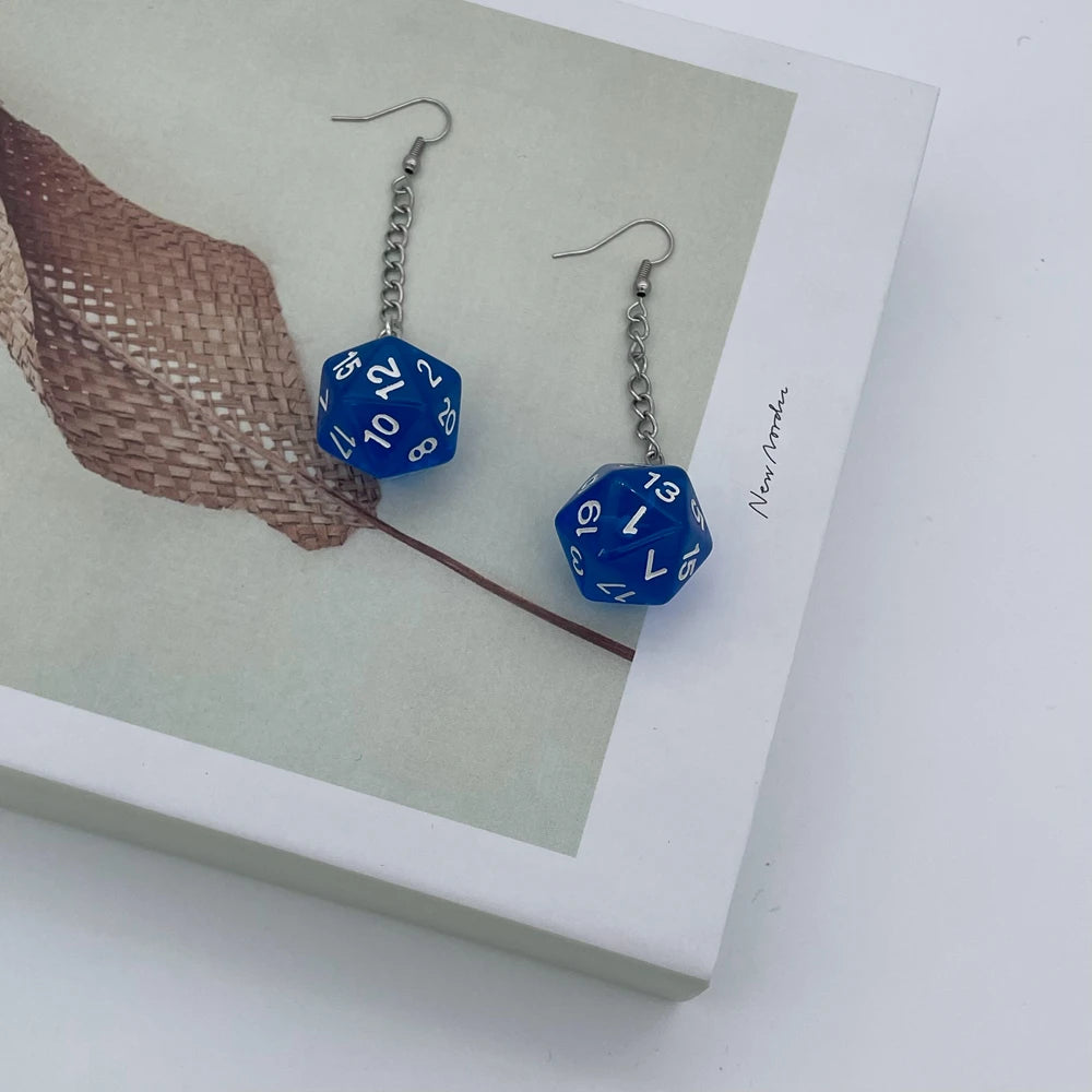 D20 Dice Love Heart Drop Earrings - What The Funk