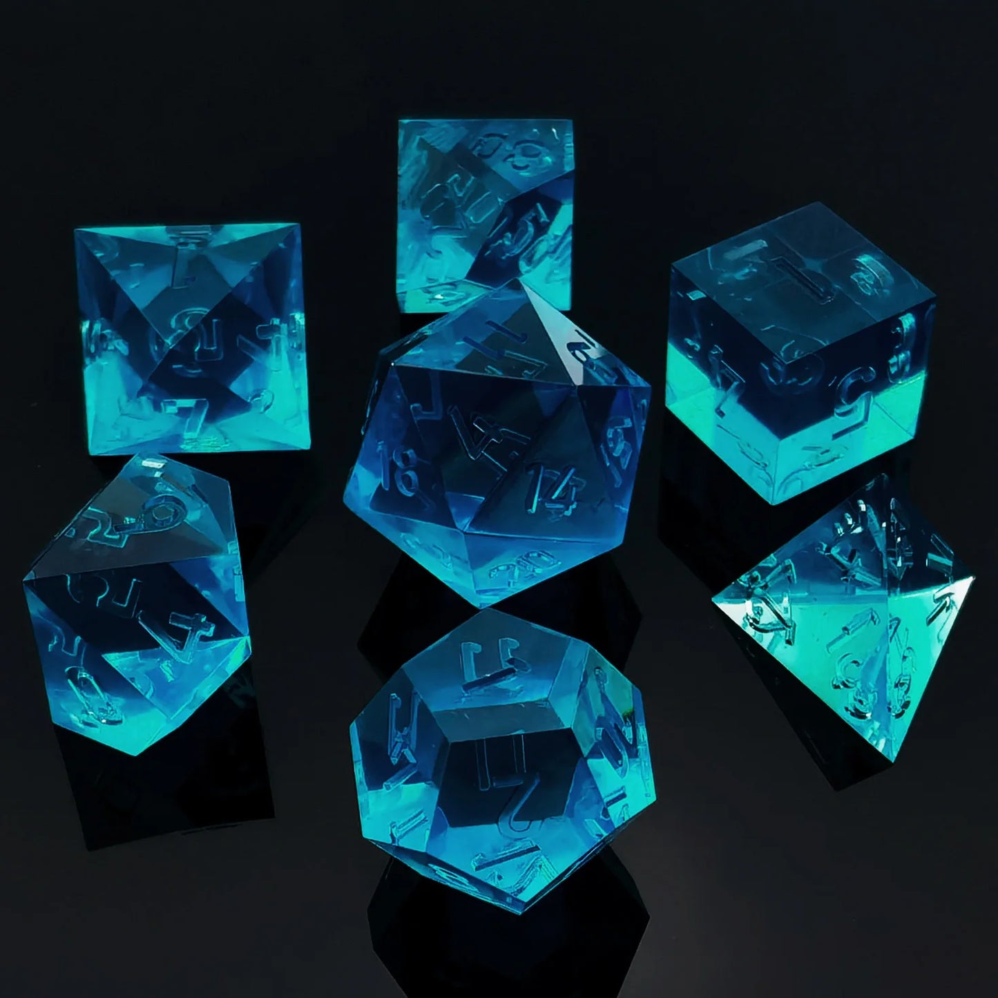 Sharp Edge Crystal Clear (Unpainted) Dice Set - What The Funk