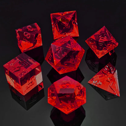 Sharp Edge Crystal Clear (Unpainted) Dice Set - What The Funk