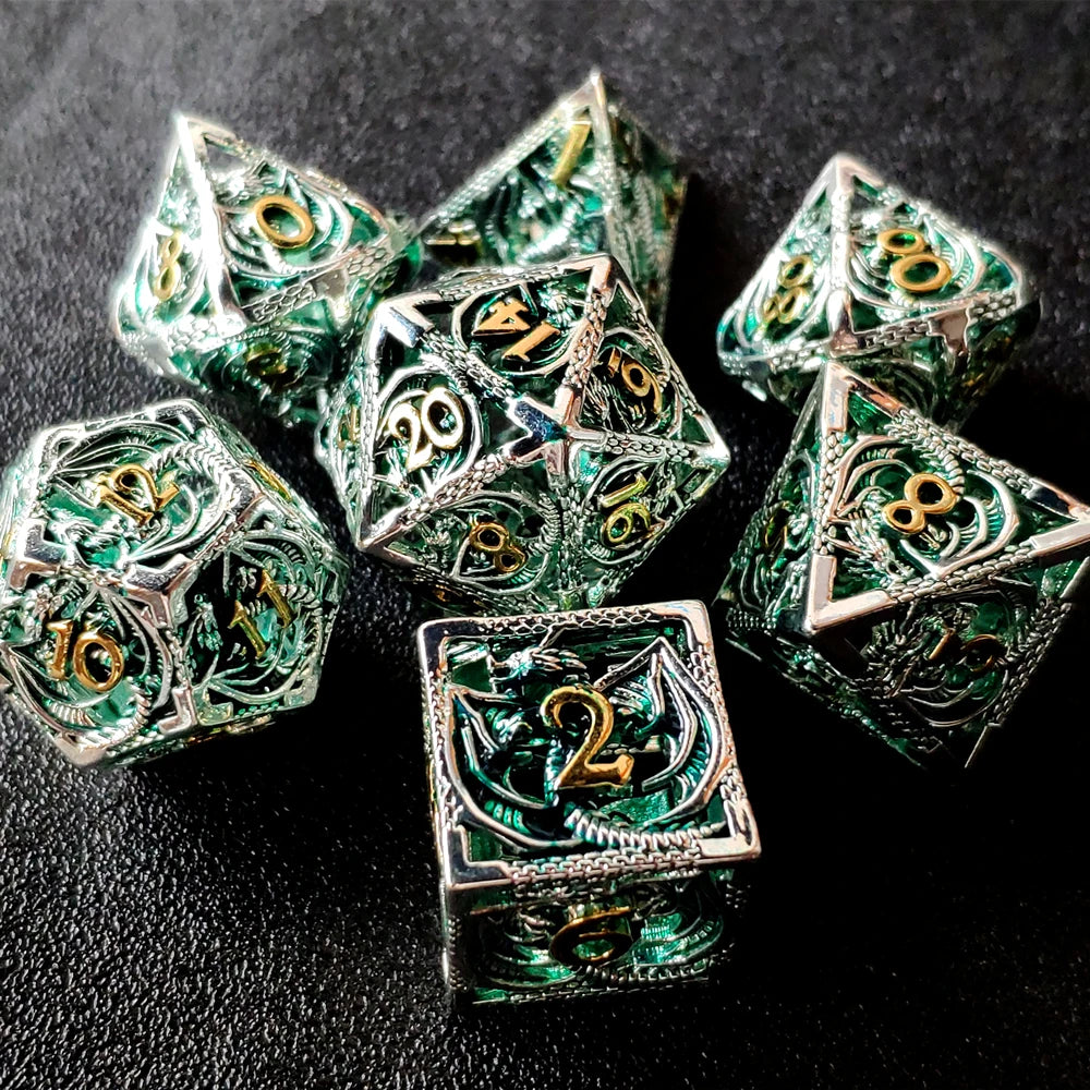 Hollow Metal Octopus Dice Set - What The Funk