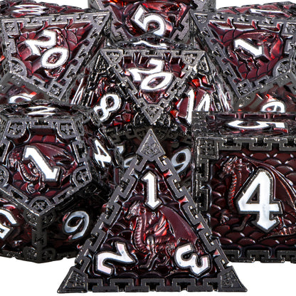 Metal Unique Borders Dice Set - What The Funk