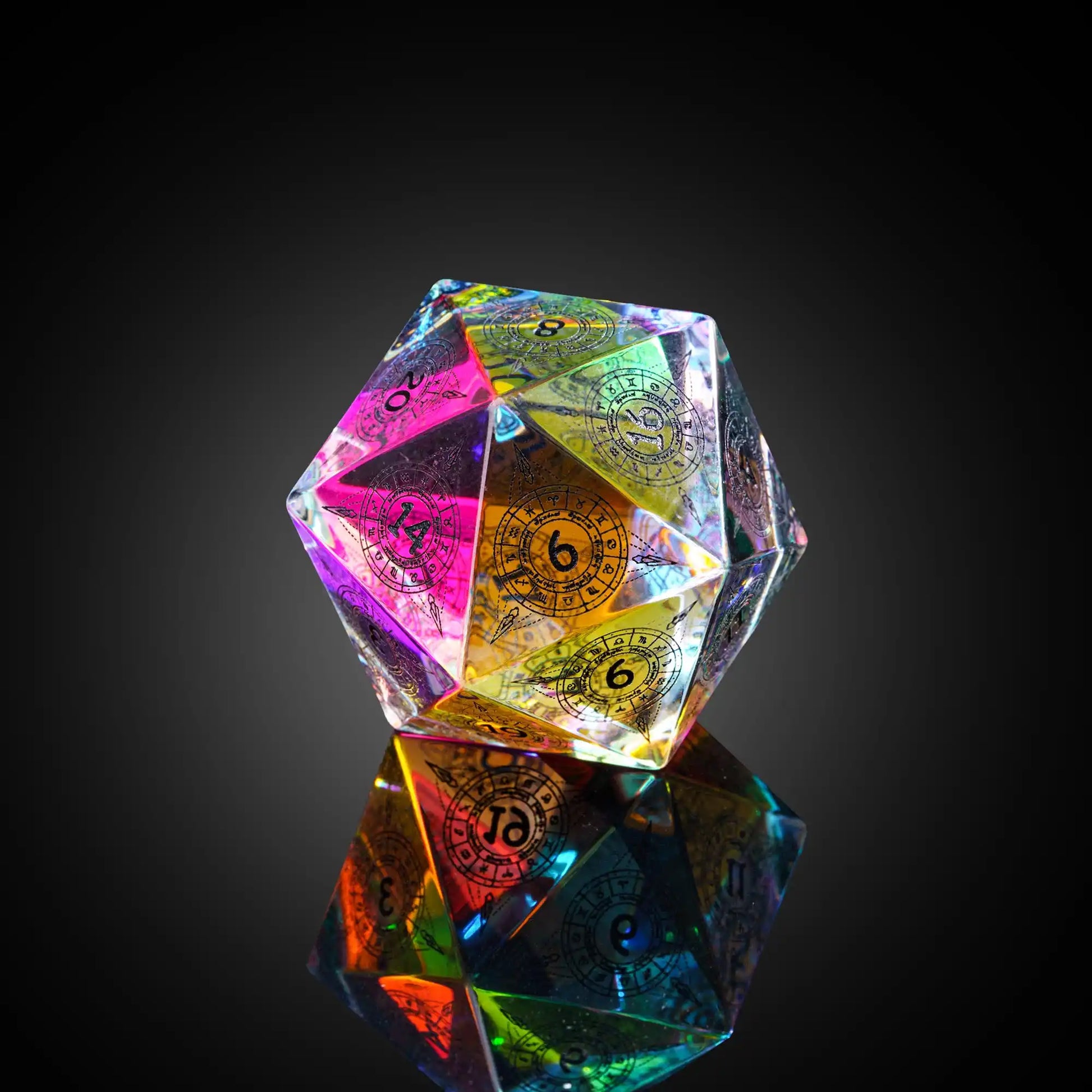 D20 Dice Colored Stone (30MM) - What The Funk