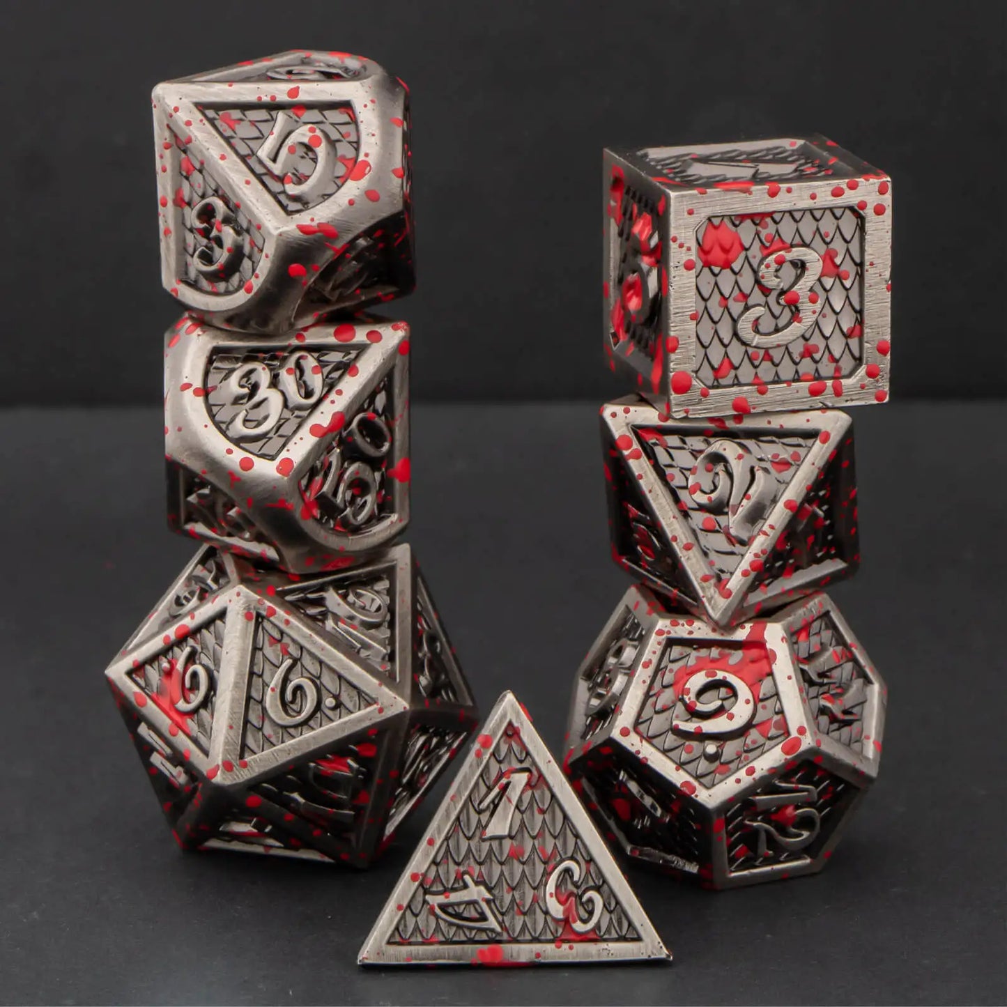 Metal Dragon Scale Dice Set - What The Funk