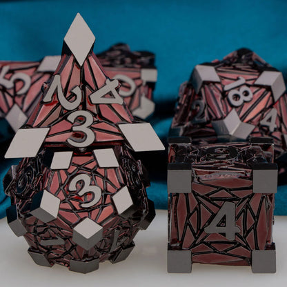 Metal Unique Borders Dice Set - What The Funk