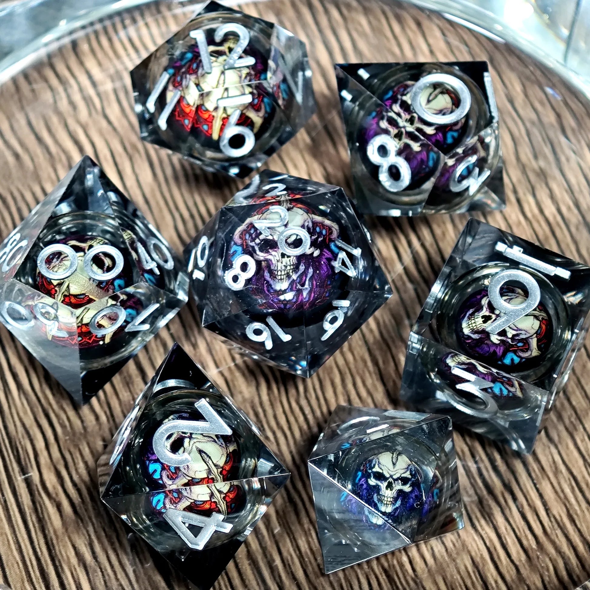 Sharp Edge Skull Liquid Core Dice Set - What The Funk