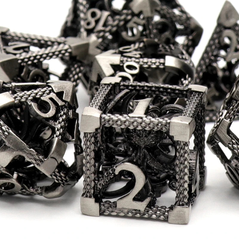 Hollow Metal Octopus Dice Set - What The Funk