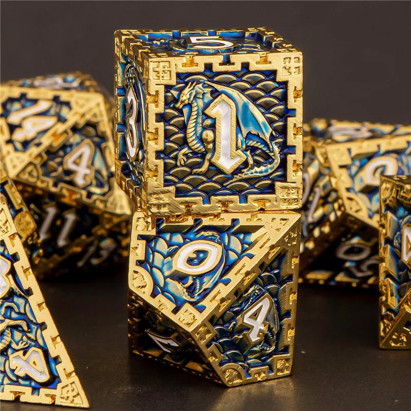 Metal Dragon Emblem Scale Dice Set - What The Funk