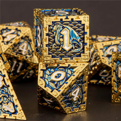 Metal Dragon Emblem Scale Dice Set - What The Funk