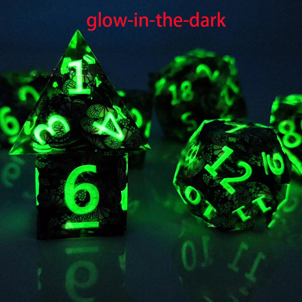 Glow-In-The-Dark Dice Set Handmade - What The Funk