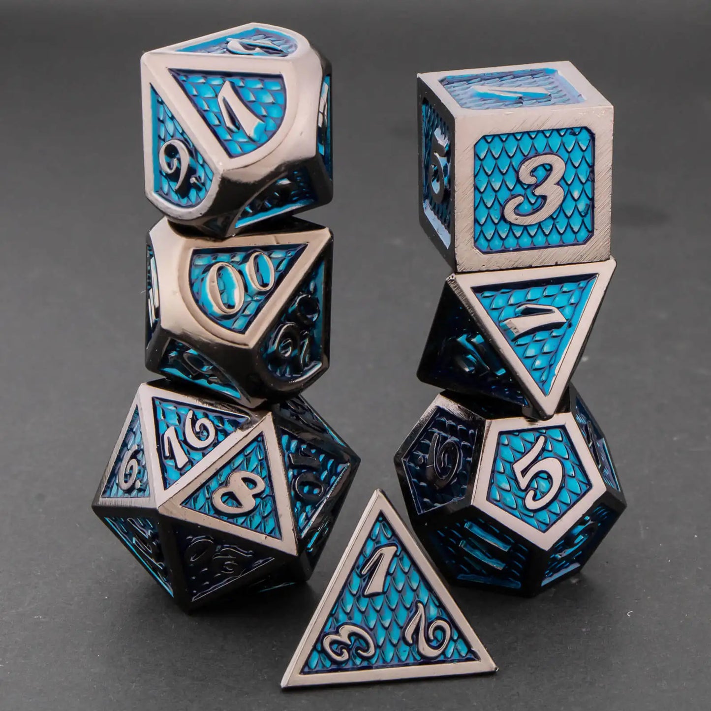 Metal Dragon Scale Dice Set - What The Funk