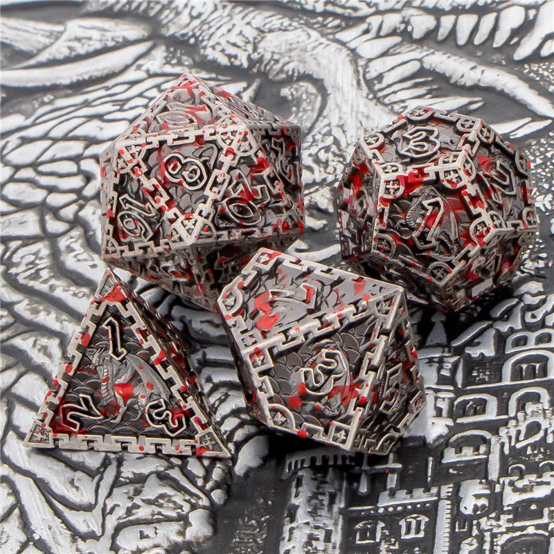 Metal Dragon Emblem Scale Dice Set - What The Funk