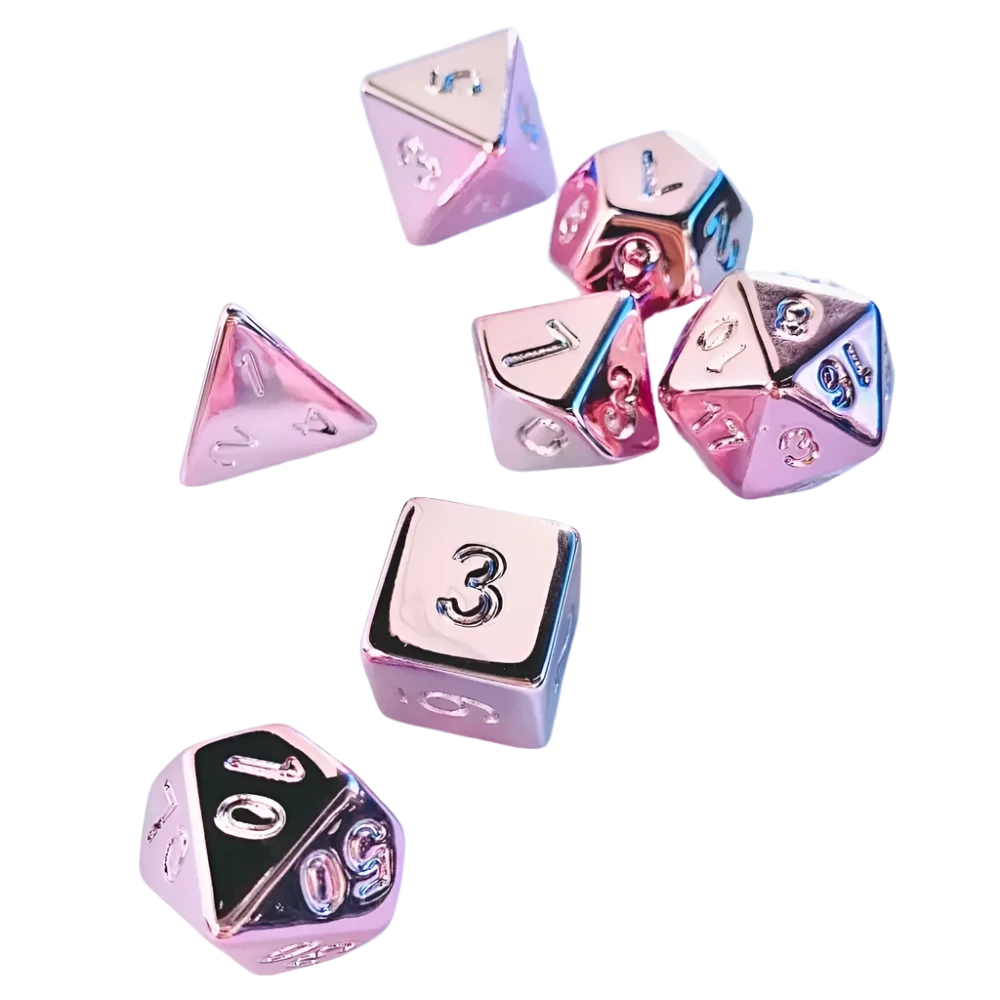 Pink Plating Dice Set