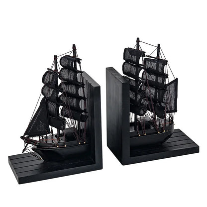 Wooden Sailboat Ship Bookend - What The Funk