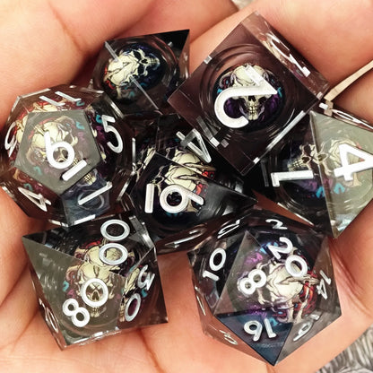 Sharp Edge Skull Liquid Core Dice Set - What The Funk