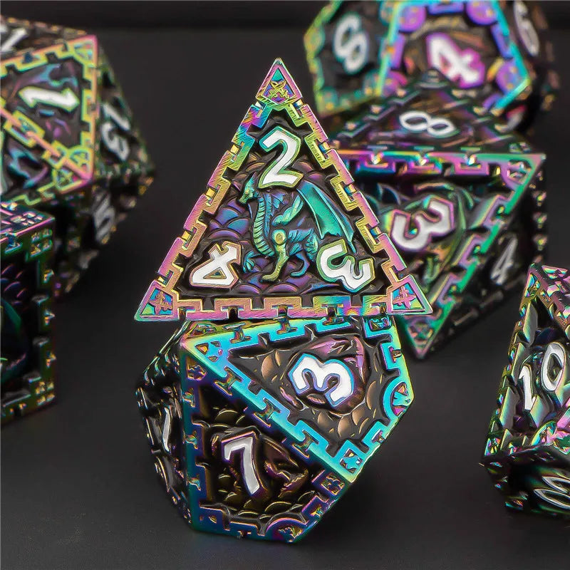 Metal Dragon Emblem Scale Dice Set - What The Funk