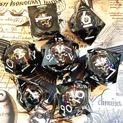 Sharp Edge Skull Liquid Core Dice Set - What The Funk