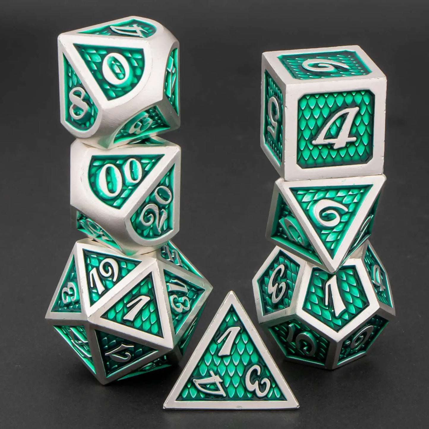 Metal Dragon Scale Dice Set - What The Funk