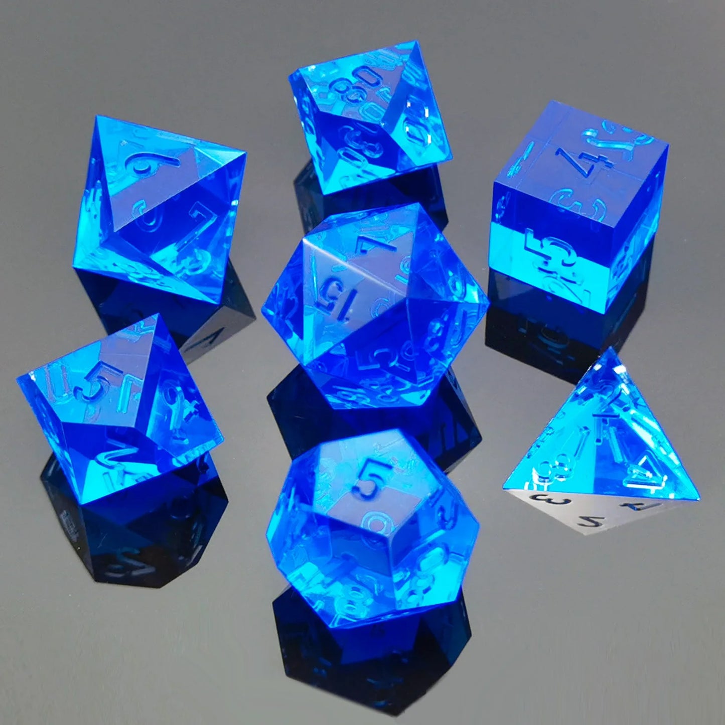 Sharp Edge Crystal Clear (Unpainted) Dice Set - What The Funk