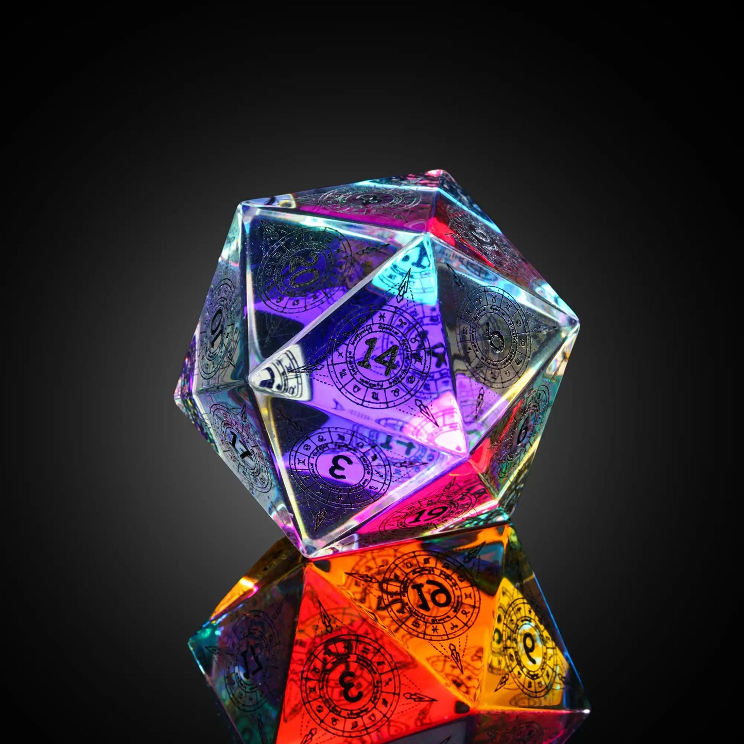 D20 Dice Colored Stone (30MM) - What The Funk