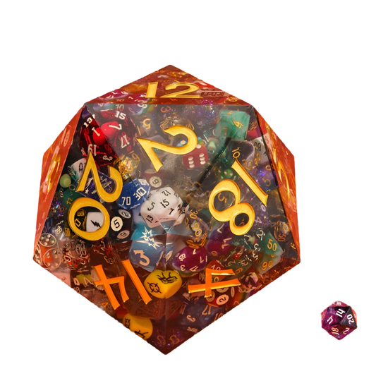 Extra EXTRA Large Hand Crafted D20 6.3 inches (160mm) - What The Funk