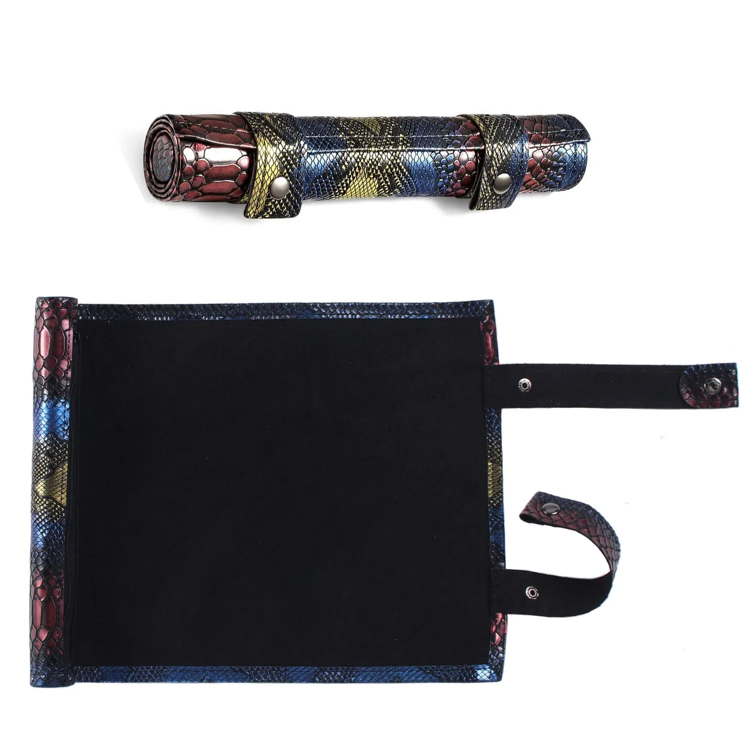 Folding Dice Mat Tray Rolling Mat with Zipper PU Leather Scroll Dice Bag - What The Funk