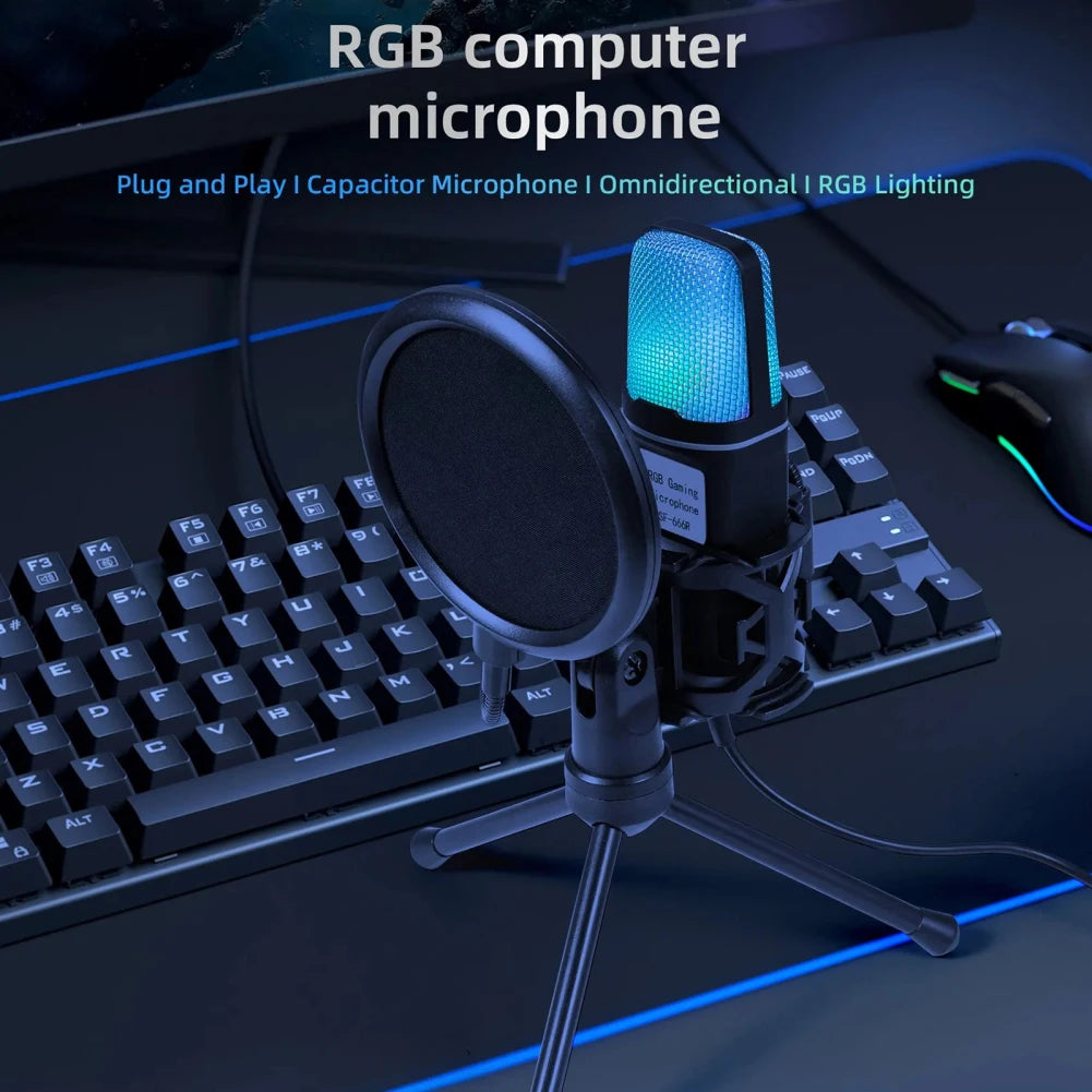 USB Wired Microphone Professional RGB - What The Funk