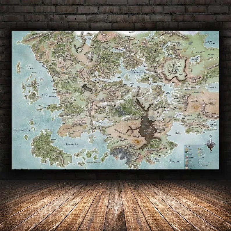 Faerun, Forgotten Realms, Map Poster - What The Funk