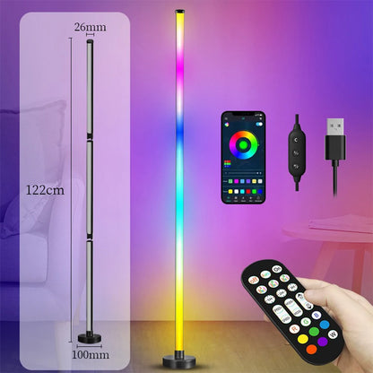 RGB LED Corner Floor Lamp With Remote Control and App - What The Funk