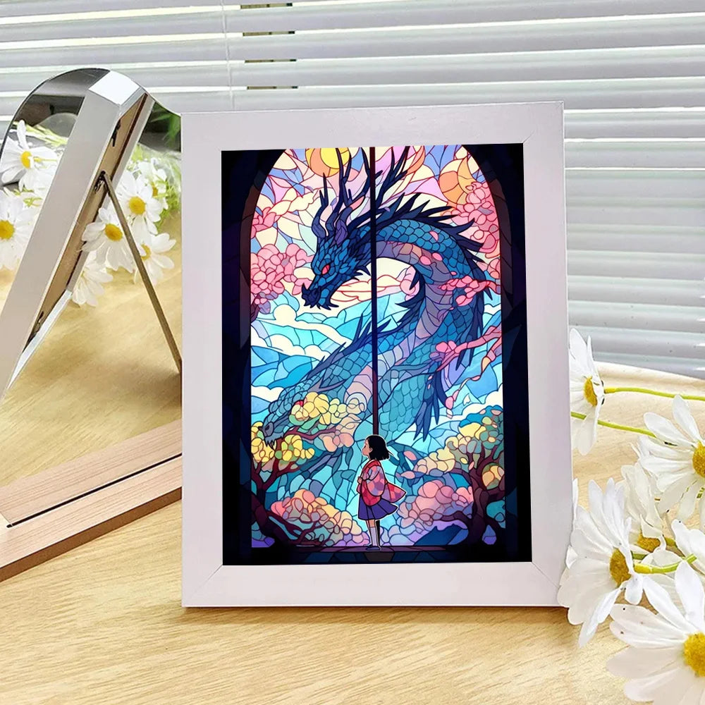 DIY Colorful Dragon With Little Girl Diamond Painting - What The Funk