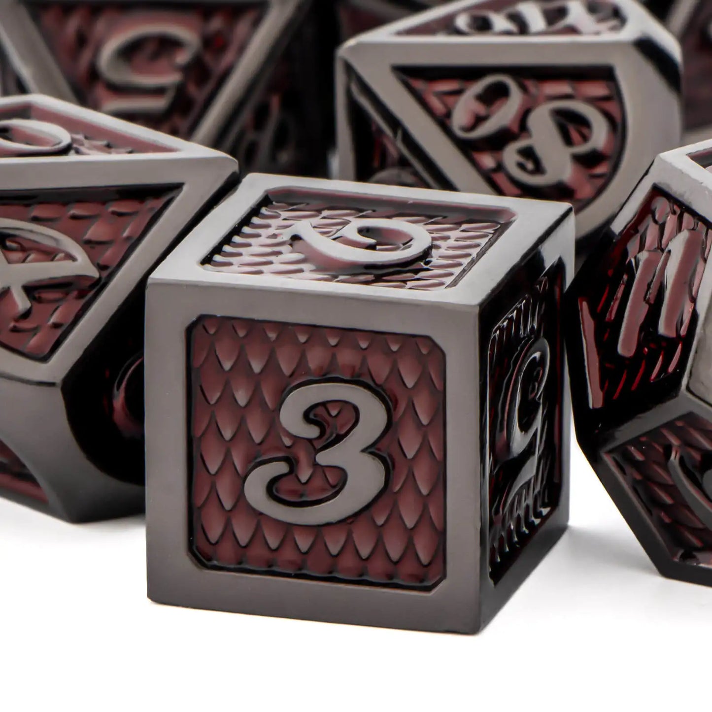 Metal Dragon Scale Dice Set - What The Funk