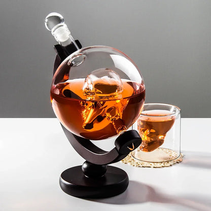 Skull Decanter with Lead-free Carafe Exquisite Wood-stand - What The Funk