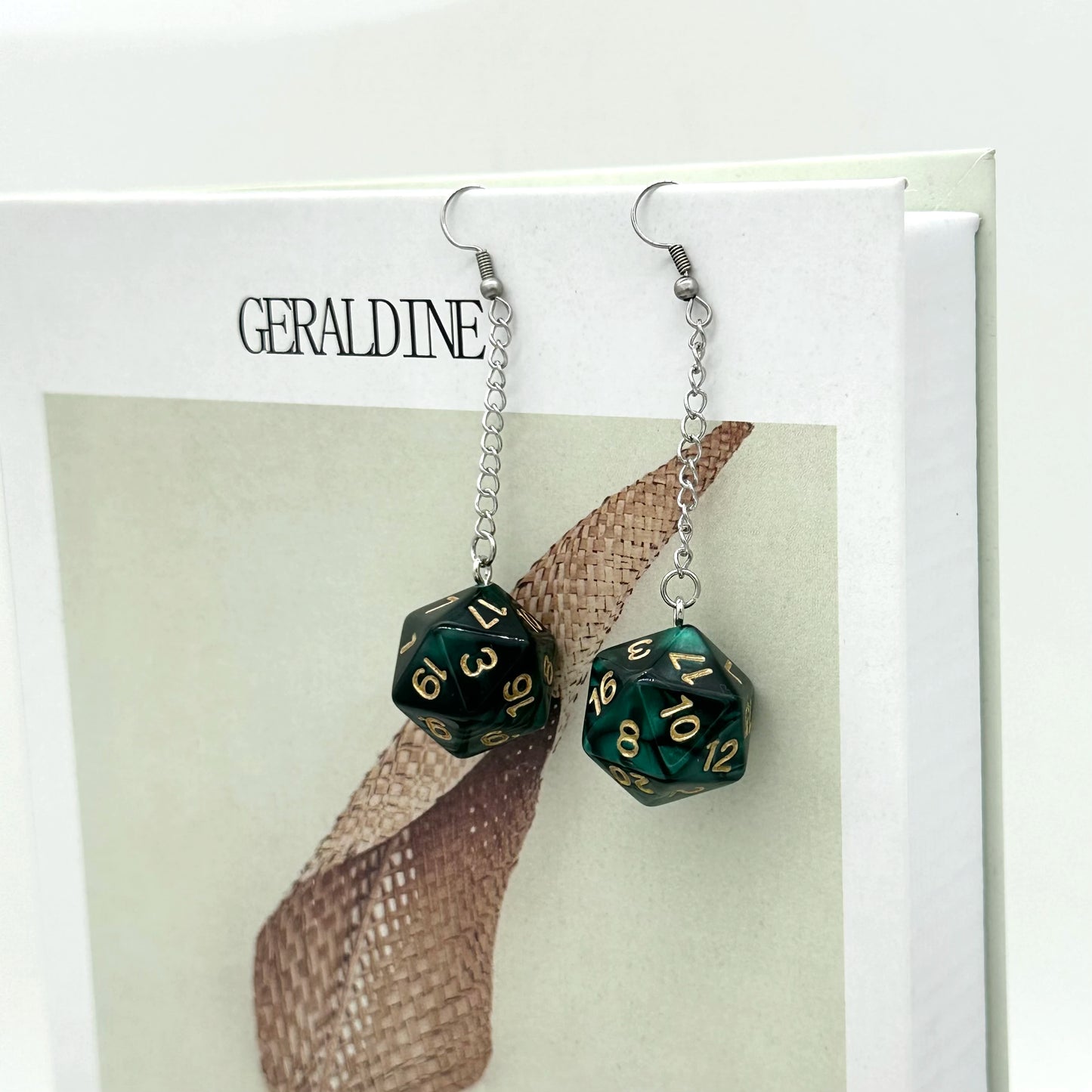 D20 Dice Love Heart Drop Earrings - What The Funk