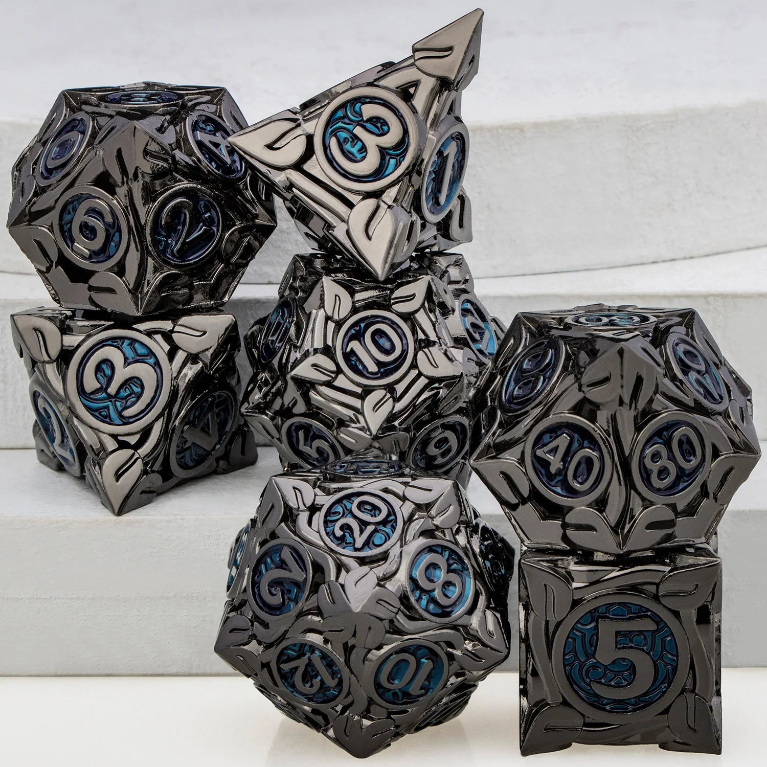 Metal Circle Identifying Dice Set - What The Funk