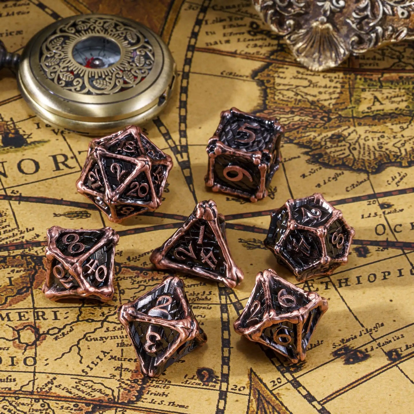 Metal Dragon Bone Dice Set