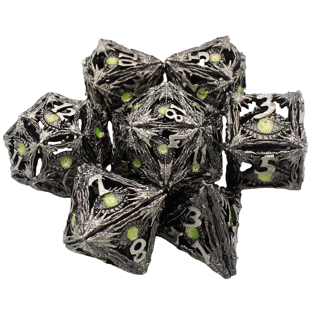 Hollow Metal Dragon Eye Dice Set - What The Funk