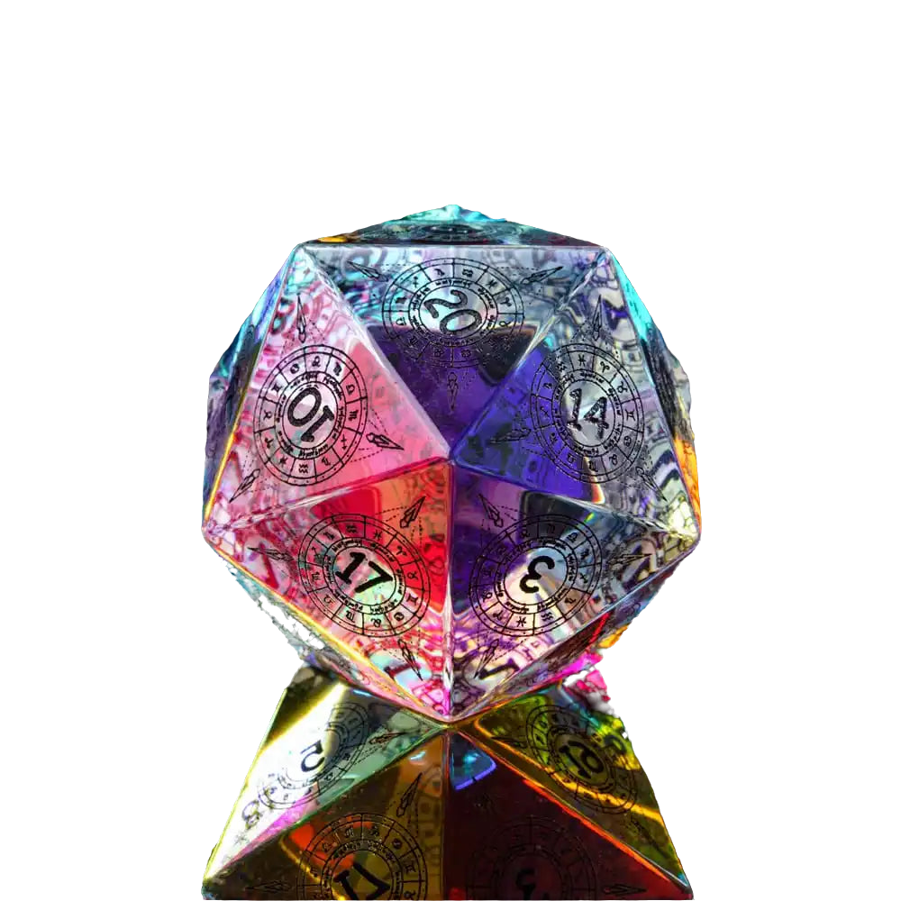 D20 Dice Colored Stone (30MM) - What The Funk