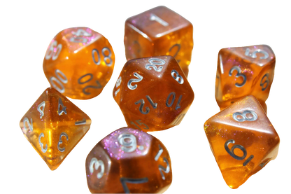 Yellow Galaxy Starry Sky Dice Set