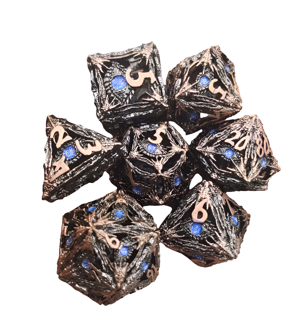 Hollow Metal Dragon Eye Dice Set - What The Funk