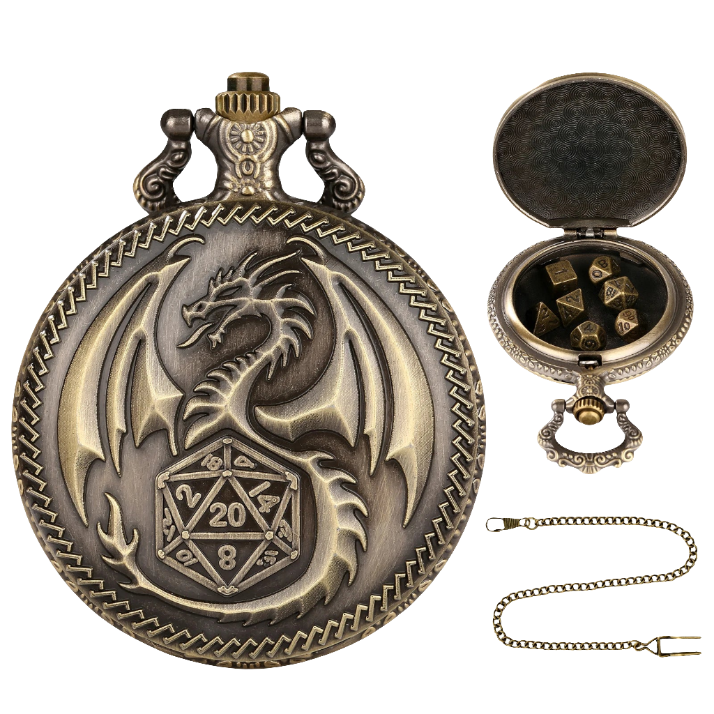 Pocket Watch Dice w/ Mini Metal Dice - What The Funk